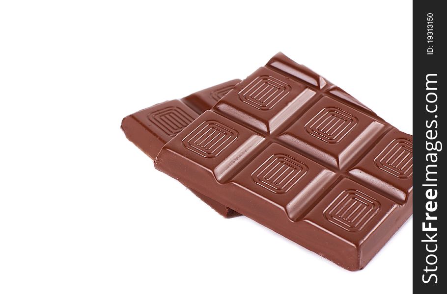 Bar of chocolate isolated on the white. Bar of chocolate isolated on the white