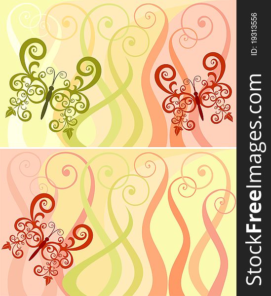Abstract floral background with vignette. Abstract floral background with vignette