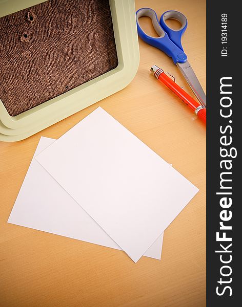 Blank Photo Cards with Utensils and Photo Frame