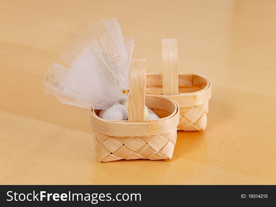 Miniature Easter Basket with Candy Eggs