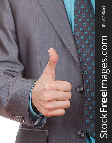 Businessman holding thumbs up. Approval, Good Work!. Businessman holding thumbs up. Approval, Good Work!