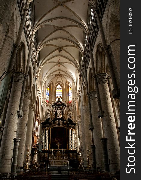 Interior of St Nicolas Church in Ghent, Belgium