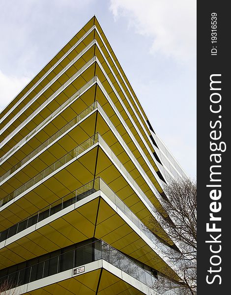 Modern yellow office block in London. Modern yellow office block in London