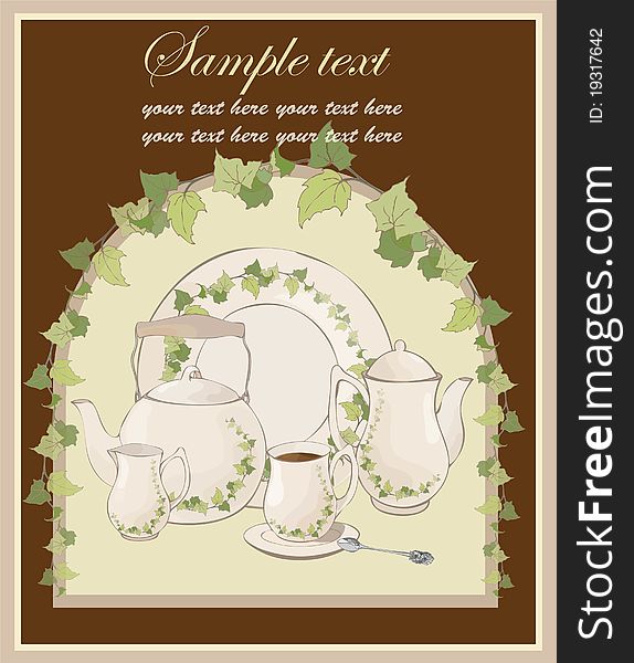 Illustrations Coffee Pot And Teapot And Spoon And