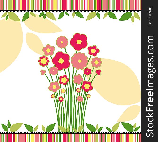 Springtime Love Greeting Card With Flowers