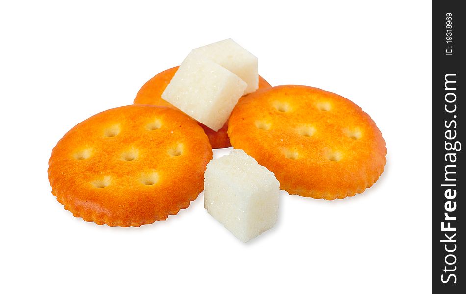 Isolated picture of biscuits and sugar cubes. Isolated picture of biscuits and sugar cubes