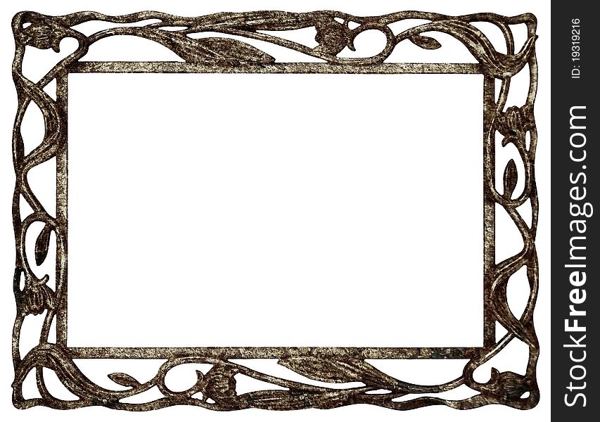 Frame of rusty isolated for design