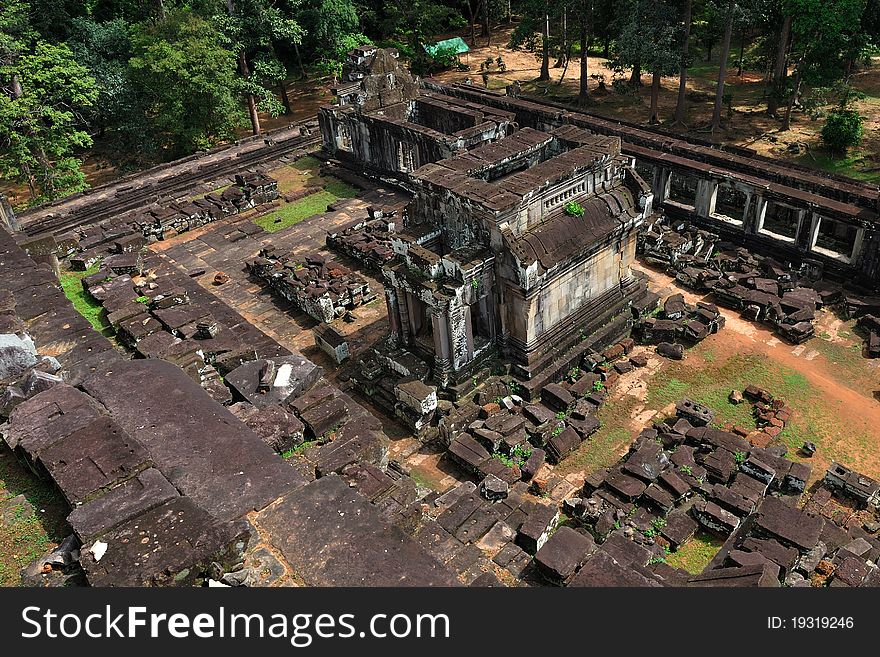 This is Ta Kev temple in Angkor. The building was ruined. Now it was repaired by international volunteers. This is Ta Kev temple in Angkor. The building was ruined. Now it was repaired by international volunteers.