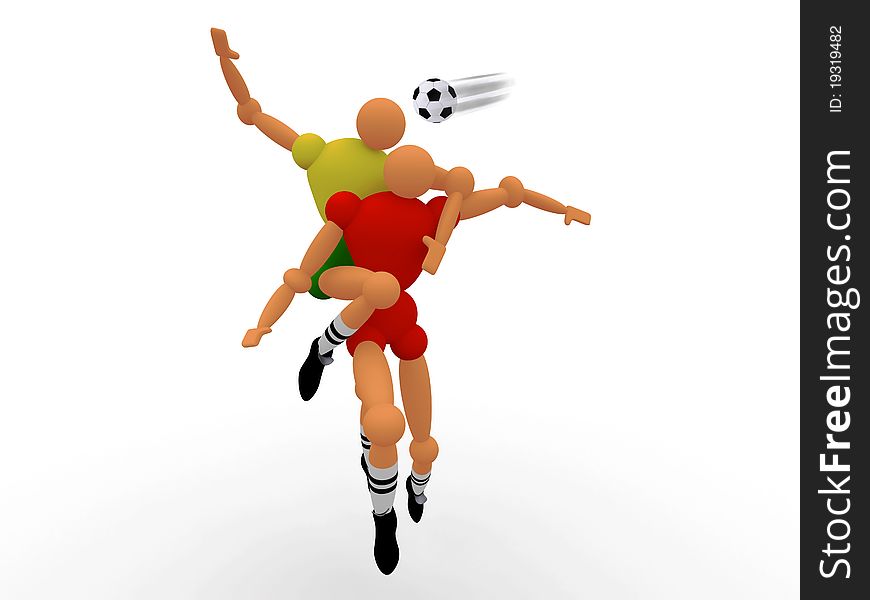 Cgi of soccer players in action. Cgi of soccer players in action
