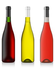 Three Bottles Wine Stock Image