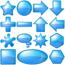 Icons Buttons Blue, Set Royalty Free Stock Photography Icons Buttons Blue, Set Royalty Free Stock Photography