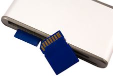 Card Reader And Two Memory Cards Stock Photos Card Reader And Two Memory Cards Stock Photos