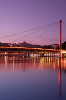 The Palais De Justice Bridge In Lyon At Dusk Royalty Free Stock Photo The Palais De Justice Bridge In Lyon At Dusk Royalty Free Stock Photo
