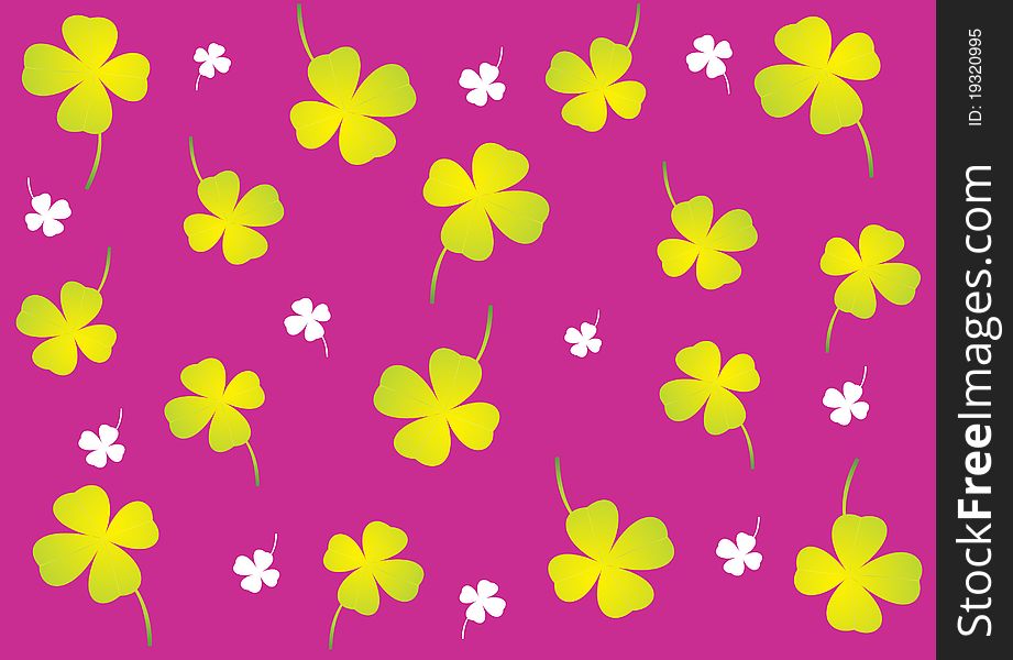 Background with clover leaves, Flower background