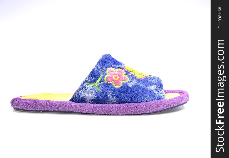 Color photo of slippers on a white background. Color photo of slippers on a white background