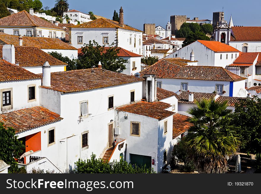 Orange roofs of the Obedus, Portugal under the sun. Orange roofs of the Obedus, Portugal under the sun