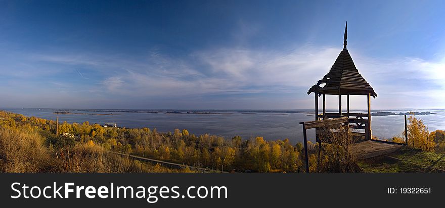 Arbour on the bank of the river Dniper near Kiev. Arbour on the bank of the river Dniper near Kiev.