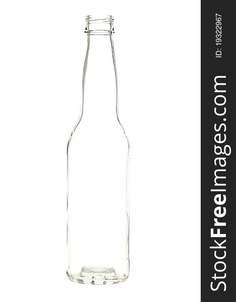 Beer bottle silhouette against white