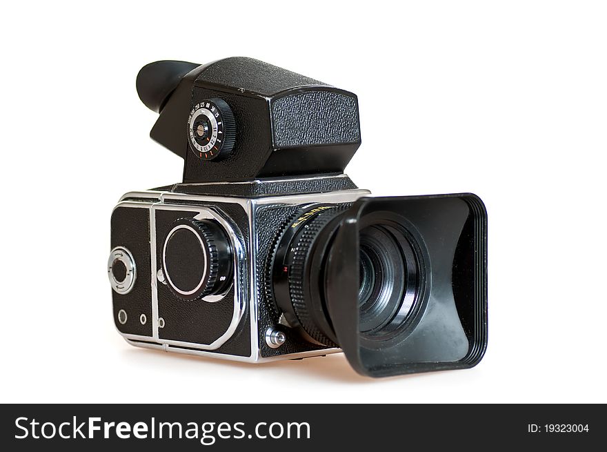 Soviet vintage medium format camera, isolated on white