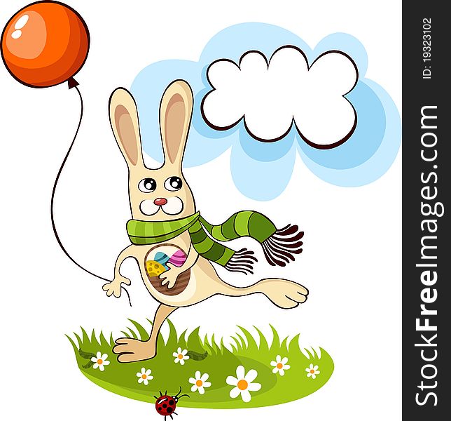 vector illustration of a cute easter card