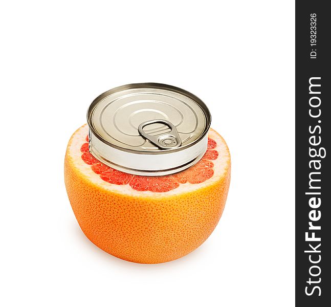 Fresh grapefruit isolated Can fruit concept.