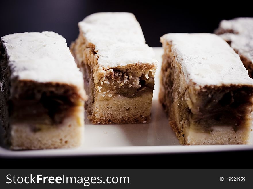 Apple Cake Served In A Restaurant