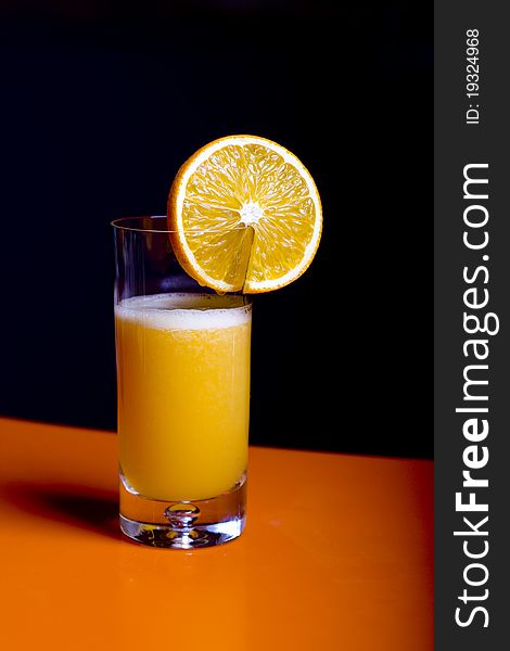 Fresh orange juice in a glass