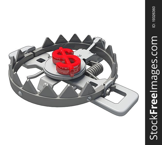 Trap made in 3D, showing the danger of making a money success. Trap made in 3D, showing the danger of making a money success.