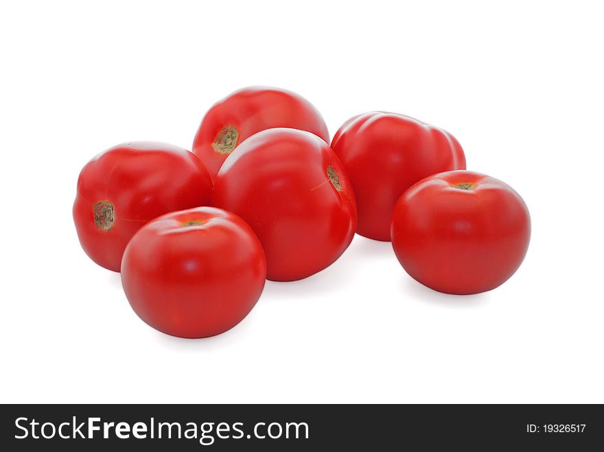 Tomatoes on a white background. group of tomato