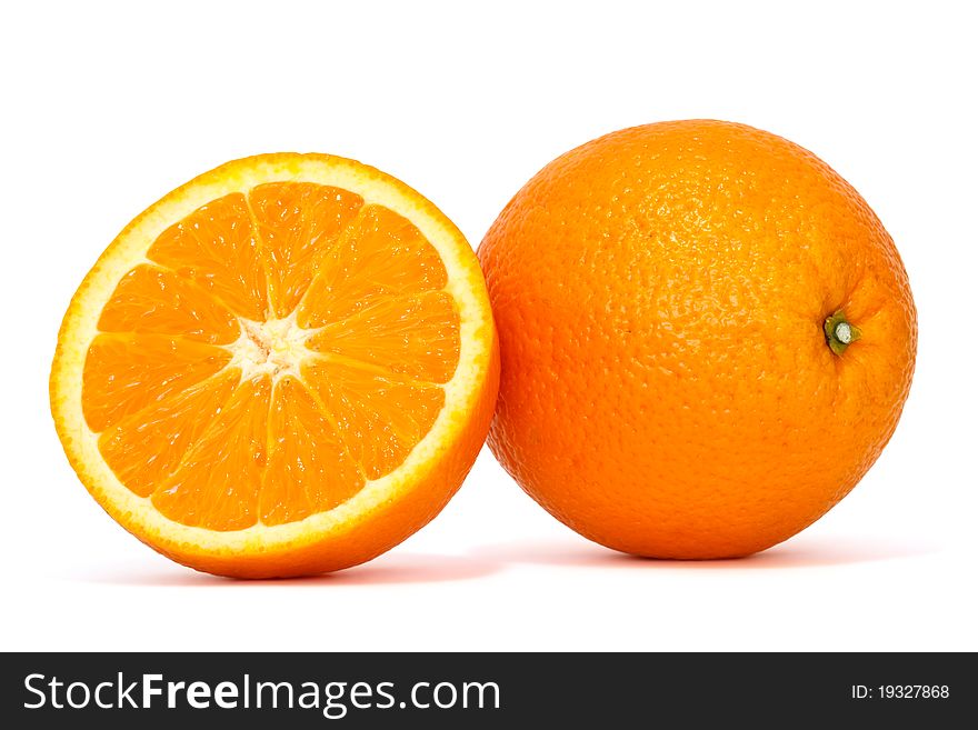 Orange over white background, clipping path