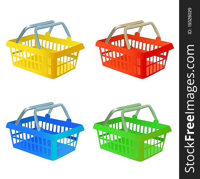 Set of shopping basket vector