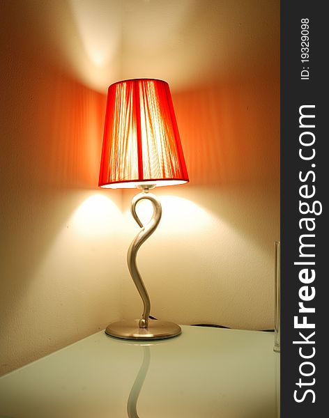 Close up of old fashion table lamp