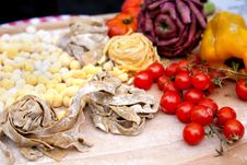 Italian Pasta And Vegetables Royalty Free Stock Photography