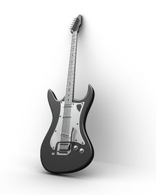Electric Guitar On White Stock Photo