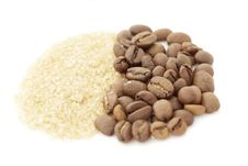 Sugar And  Coffee Beans Stock Photos