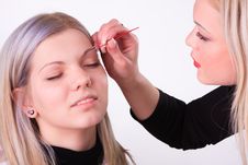 Makeup Artist At Work Royalty Free Stock Image Makeup Artist At Work Royalty Free Stock Image