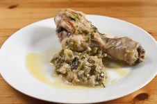 Chicken In A Pan With Onions And Zucchini Stock Image Chicken In A Pan With Onions And Zucchini Stock Image