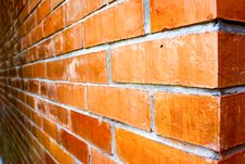 Close-up Of A Orange-brown Brick Wall. Stock Photos