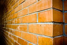 Close-up Details Of An Orange-brown Brick Wall. Stock Photography Close-up Details Of An Orange-brown Brick Wall. Stock Photography