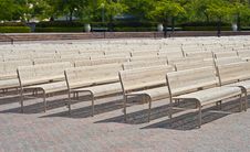 Benches In A Row Stock Photography