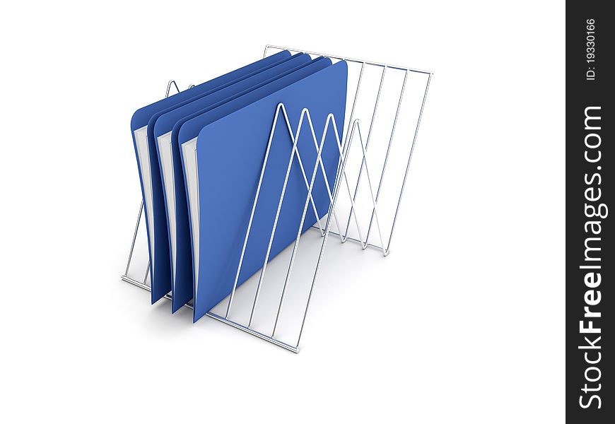 Three office folders  on a white background. Three office folders  on a white background