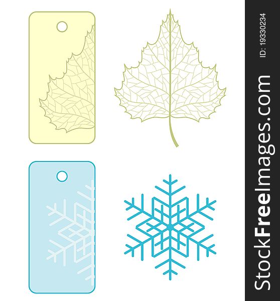 Vector sale label with summer and winter decoration. Vector sale label with summer and winter decoration.