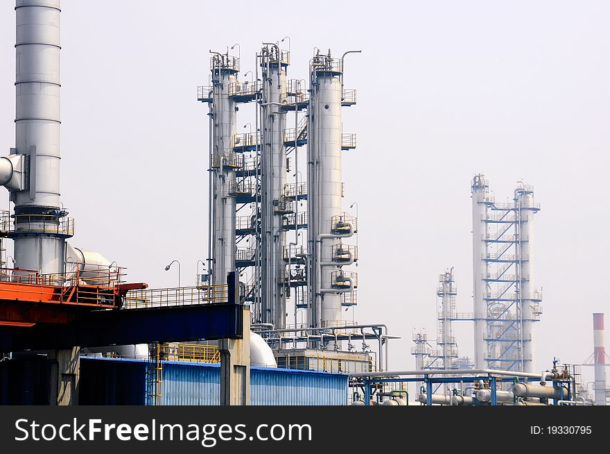 Chemical production facility with sky which taken in china. Chemical production facility with sky which taken in china