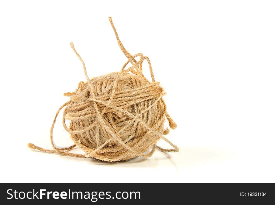 Ball of rope isolated on white background