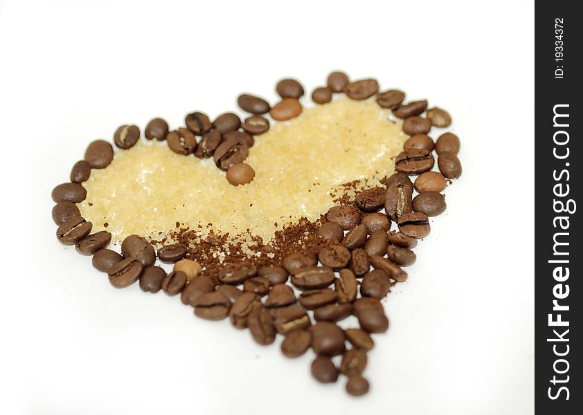 Heart of coffee beans for the espresso machine