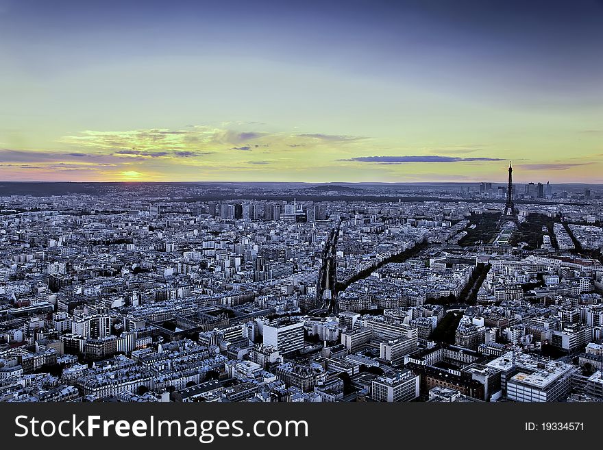 A Panoramic view of Paris, France