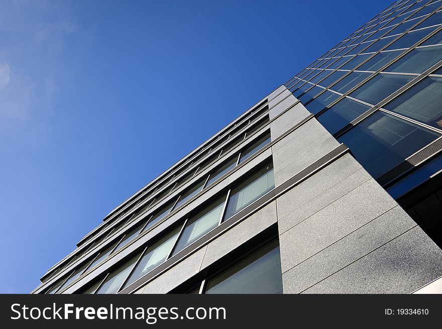 Abstract modern architecture detail with clear sky