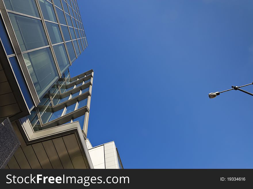 Modern architecture abstract detail with blue sky. Modern architecture abstract detail with blue sky