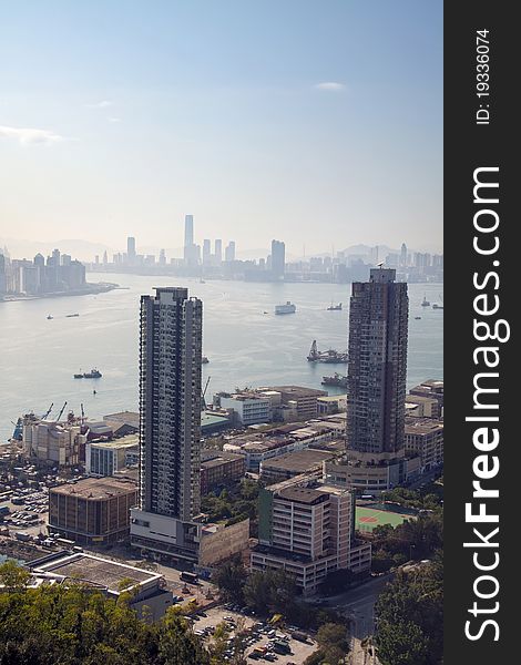 View of Hong Kong skyline.