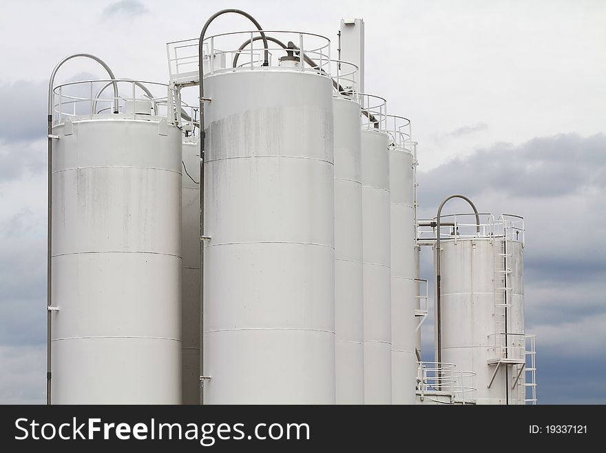 Gas storage on a cloudy day. Gas storage on a cloudy day